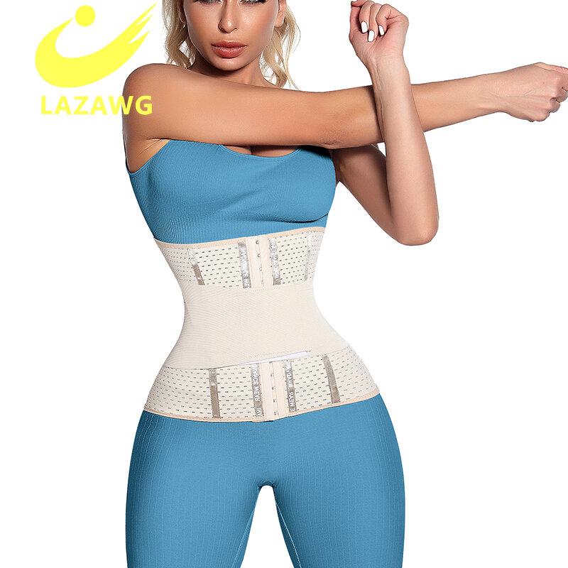 LAZAWG-Entrenador de cintura de neopreno para mujer, ropa moldeadora de sudor, envoltura adelgazante para adelgazar, entrenador de Fitness, corsé recortador de cinturón