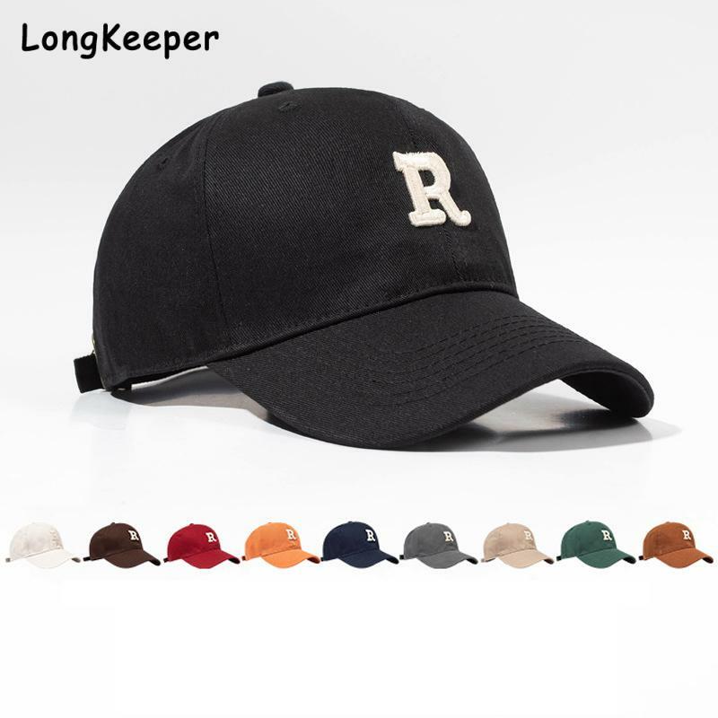 남성과 여성을 위한 코튼 야구 모자, 패션 글자 "R" 패치 모자, 캐주얼 힙합 스냅 백 모자, 여름 태양 모자, 유니섹스
