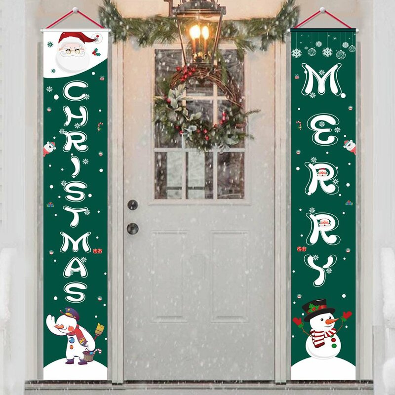 Dekoracje świąteczne na zewnątrz dla domu nowoczesny wystrój domu wesołych świąt rustykalne Xmas banery na frontowe drzwi