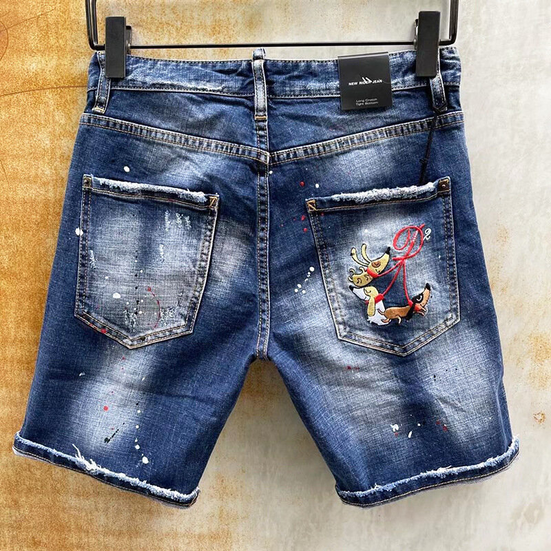 Мужские летние джинсовые шорты с дырками, размеры 38