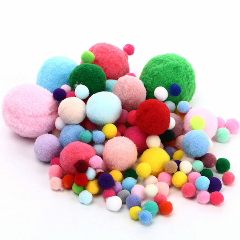Boże narodzenie pompony 10/15/20/30mm miękkie pompony Rainbow kolorowe puszyste pluszowe Craft DIY Pom pompon futro Pon Pon dzieci zabawki Handmade