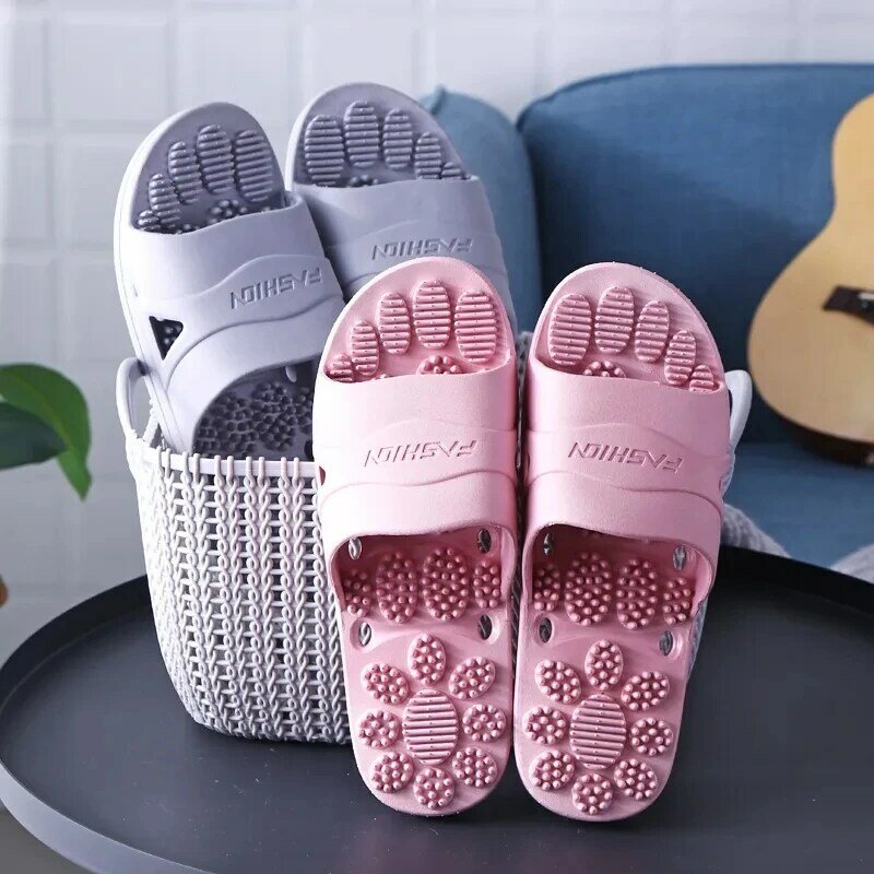 Zapatillas de masaje de pies para mujer, Zapatillas de casa, sandalias de baño de casa, antideslizantes, de suela suave, para el cuidado de la salud de los pies
