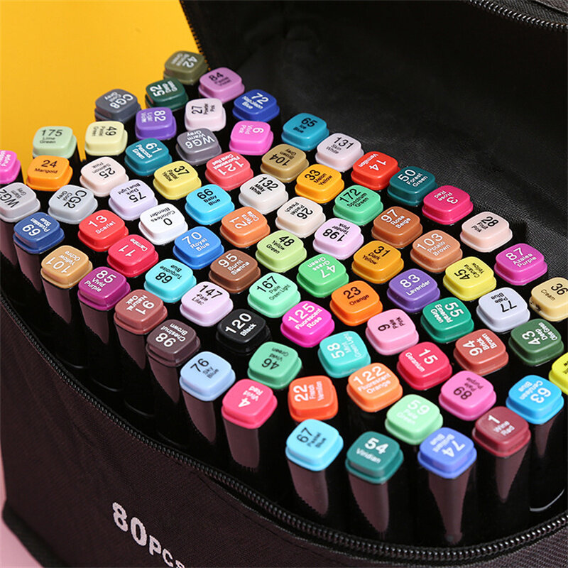 24/30/36/40/48/60/80 Colors Double Head Marker Alcohol Oily Pen Set Markers For Manga Drawing School Art Supplies
