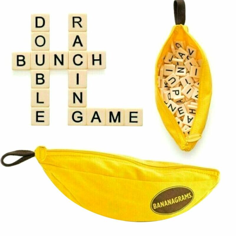 Letra bolsa banana palavra jogo de ortografia festa brinquedos mesa xadrez educacional bananagramas letra bolsa palavra jogo de ortografia
