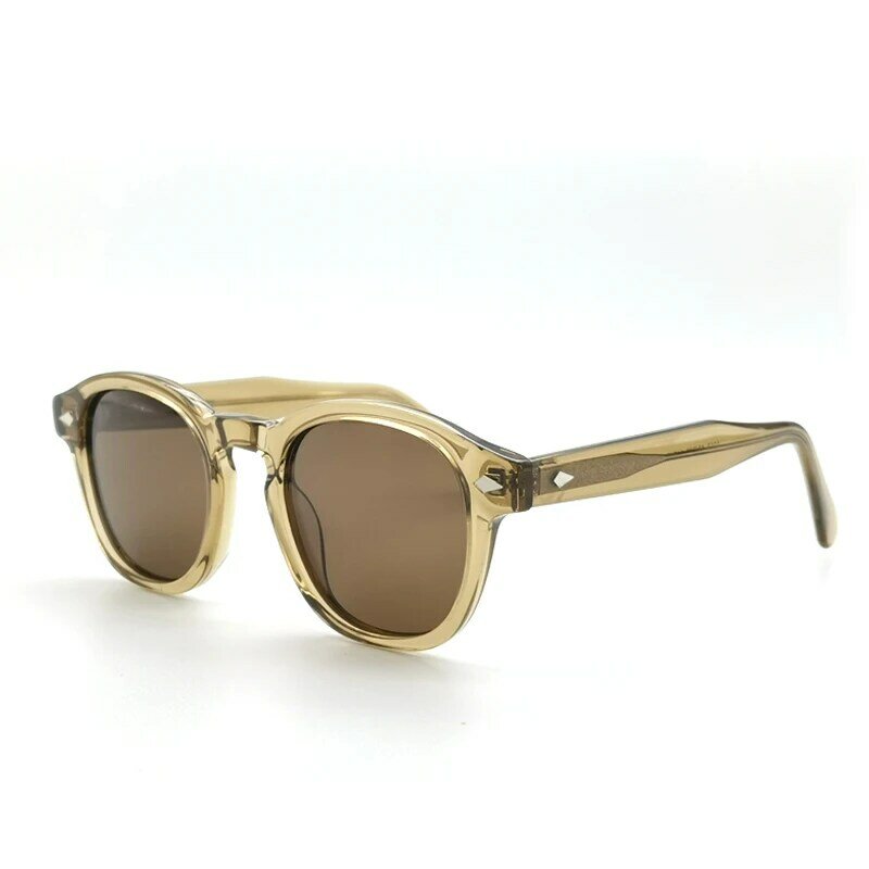 Lemtosh-gafas de sol polarizadas Johnny Depp para hombre y mujer, marca de lujo, marco de acetato Vintage, Funda de cuero de alta calidad