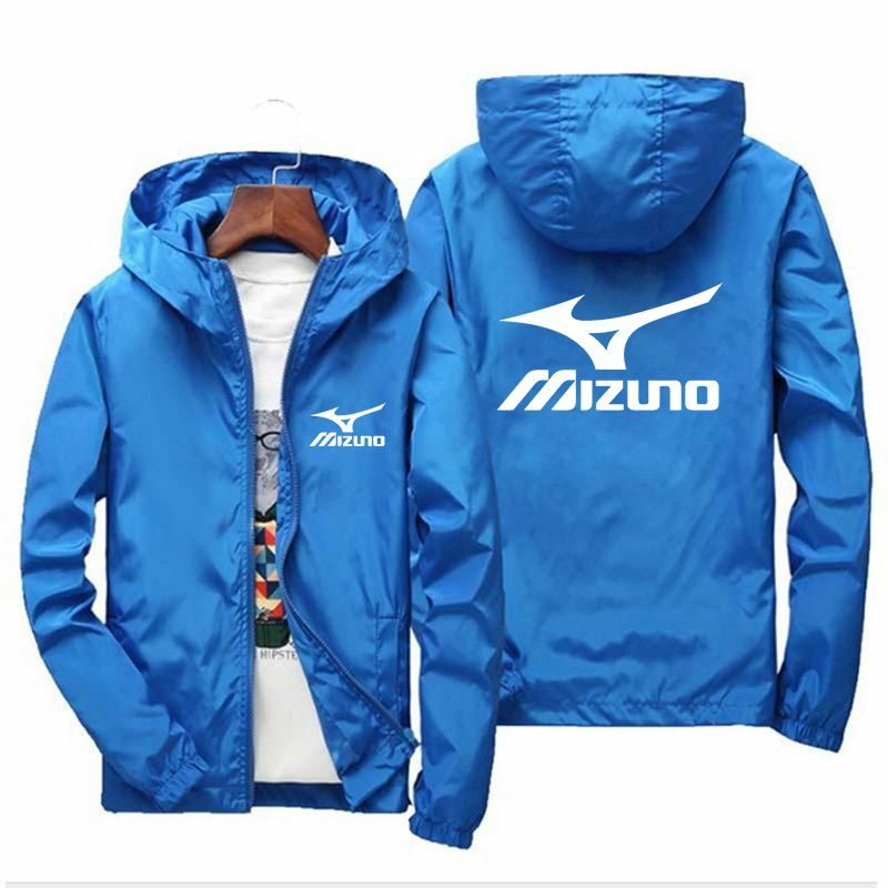 New Mizuno Brand Jacket Men's Windbreaker New 7 Colors Spring And Summer Fashion Zipper Slim Jacket Men's Casual Hooded Jacket