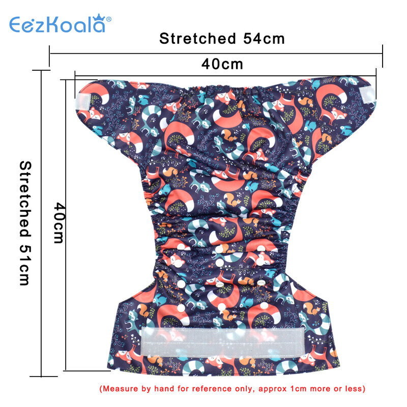 EezKoala Eco-Friendly  Big Size XL Cloth Diaper Washable  Adjustable Nappies Reusable  Cloth Diapers Cover Fit 2-5 Years Baby