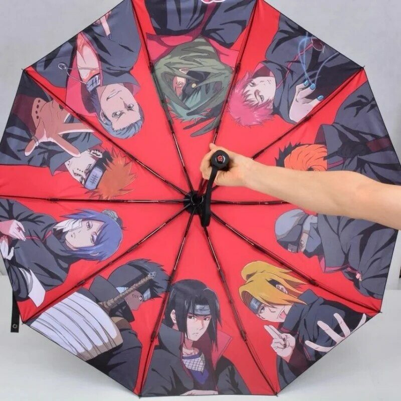 Naruto – pare-soleil avec ouverture et fermeture automatiques, parasol, protection UV, pour hommes et femmes, même style, vente en gros