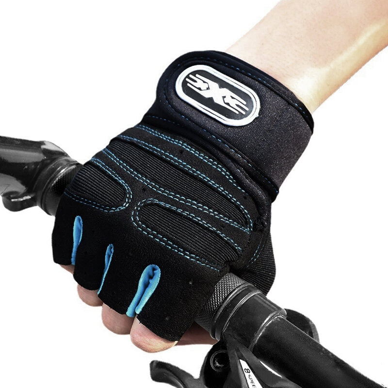 Велосипедные перчатки с открытыми пальцами, велосипедные Перчатки для мотоциклистов, тренировочные спортивные перчатки без пальцев для фи...