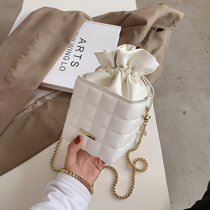 2022 nova bolsa feminina mini lingge balde saco de couro do plutônio portátil lazer um ombro axila bolsa de telefone