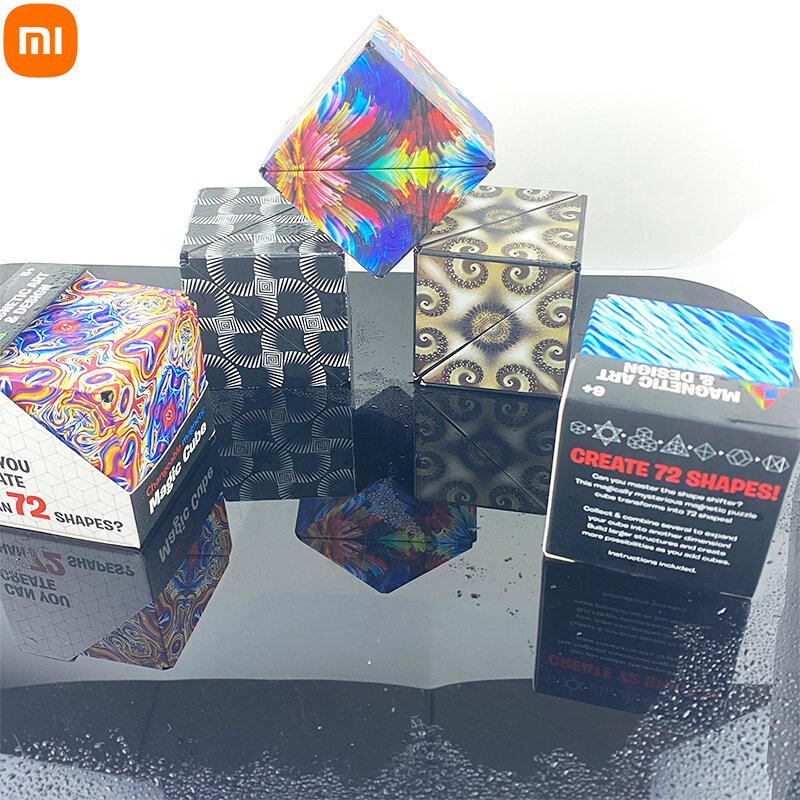 Cubo mágico Xiaomi Youpin 3D magnético para niños, puzle con geometría cambiable, antipresión, juguetes de deformación