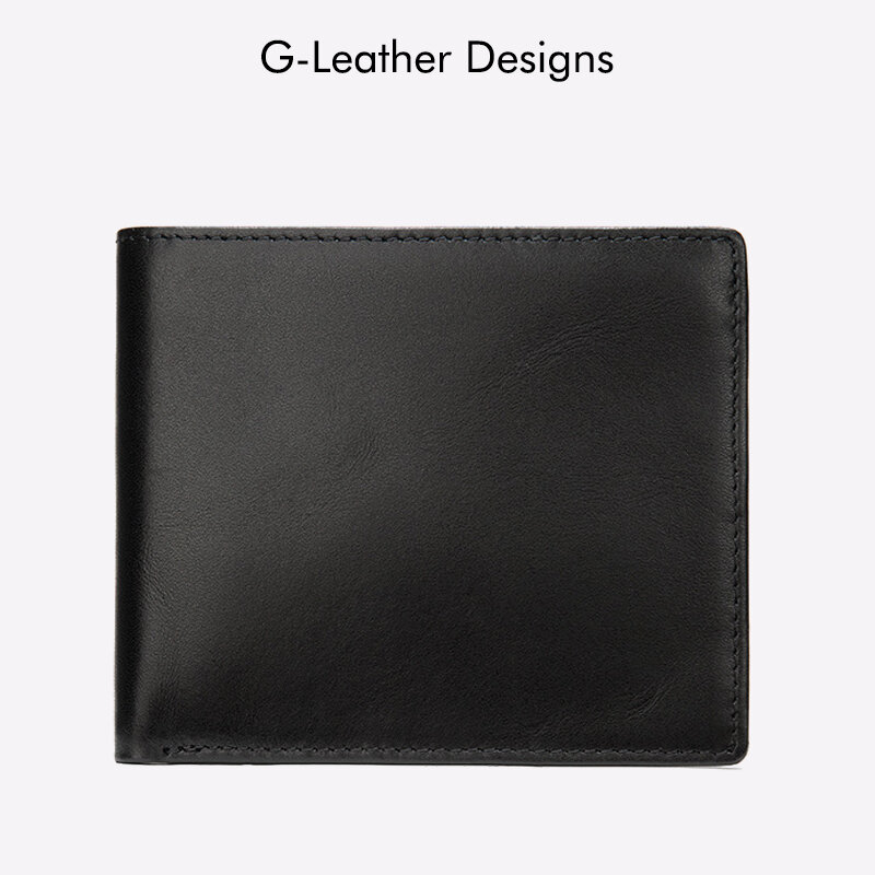 Genuine Cow Leather Mens Bifold Wallets RFID Blocking Slim Short Purse with 10 Card Slots And 2 Bill Slots