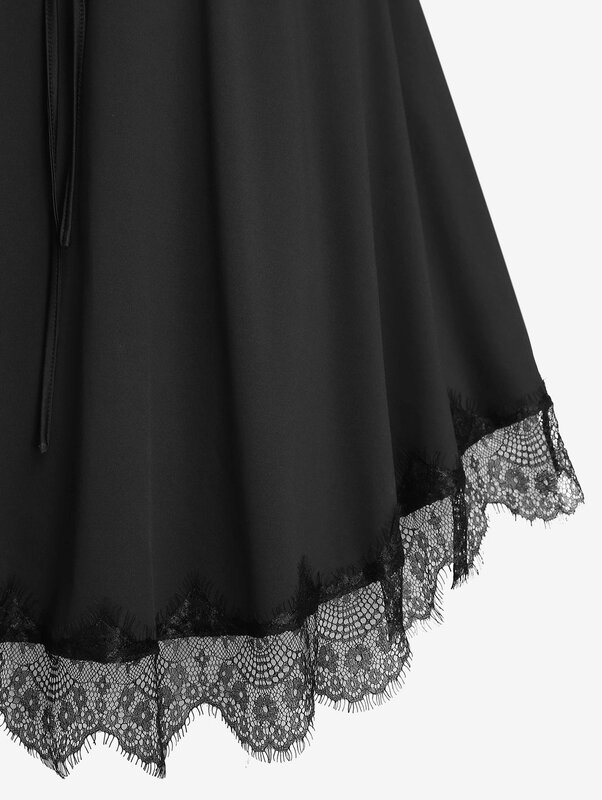 ROSEGAL-고딕 블랙 레이스 업 코르셋 드레스, 우아한 a라인 하이 웨이스트 드레스, 여성 패션, 숙녀 민소매, 세미 포마 의류