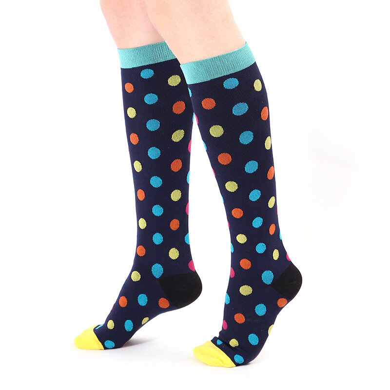 Calcetines deportivos de compresión Multicolor, medias divertidas con diseño de globo para Halloween, presión de piernas, correr y montar