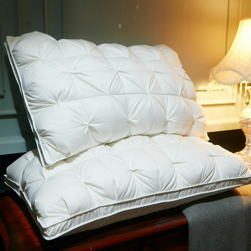 100% bawełniane łóżko poduszka puchowa poliester mieszane wypełnienie poduszka na szyję sen pięciogwiazdkowy Hotel 48x74cm dorośli szczypta zakładka