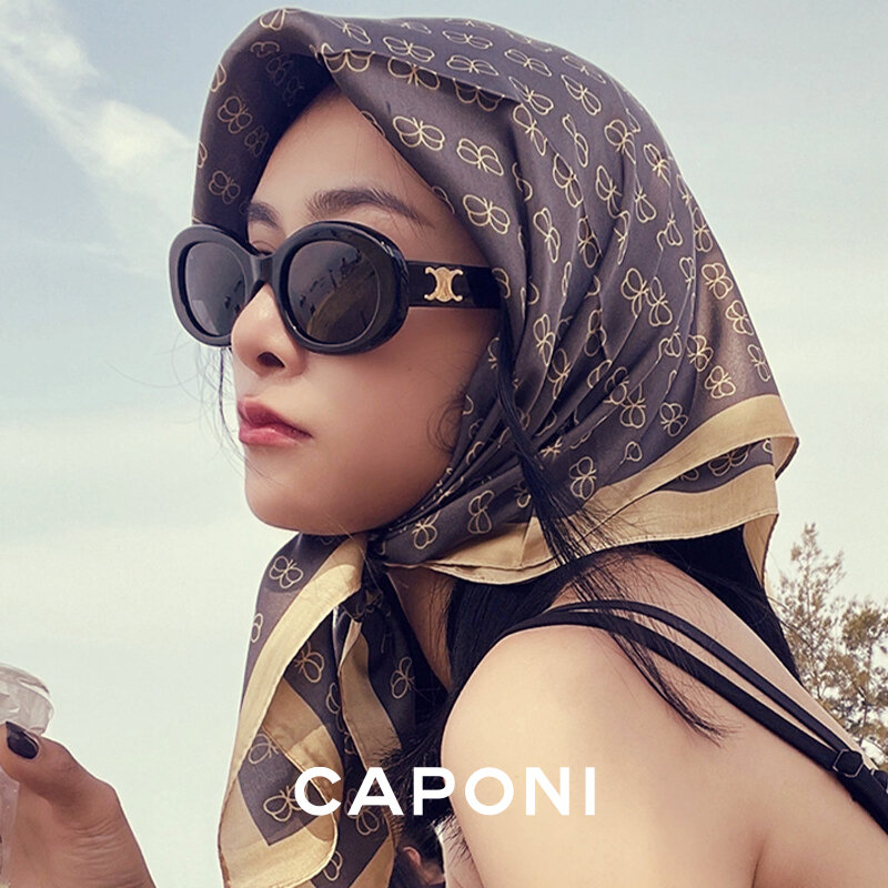 CAPONI ไนลอนแว่นตากันแดดผู้หญิงแฟชั่นแว่นตากันแดด Anti-Glare UV400 Retro Luxury Designer Shades CP9045