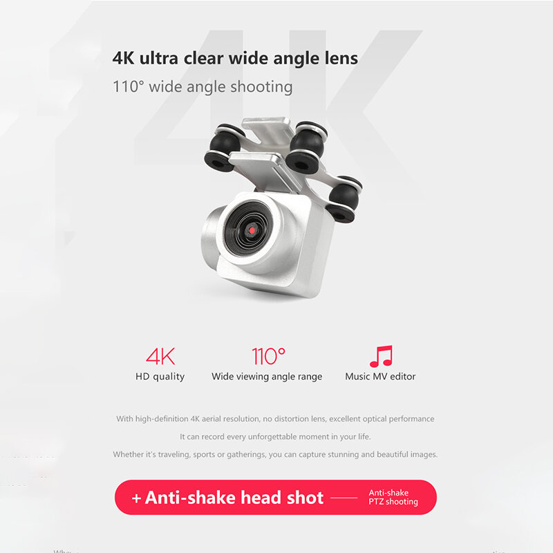 Drone 4K กล้อง HD Wifi Fpv Drone Air ความดันความสูงคงที่สี่แกนเครื่องบินเฮลิคอปเตอร์ควบคุมรีโมตกล้อง