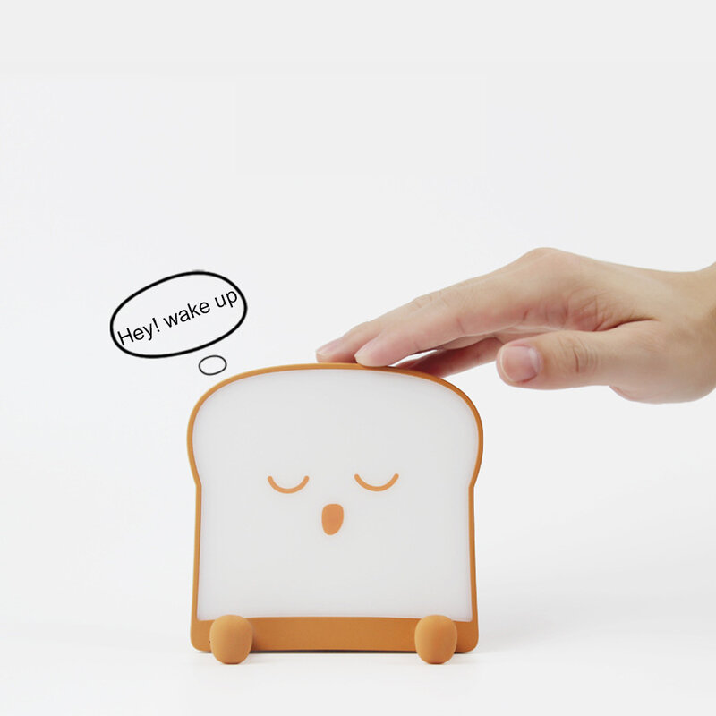 Lovely Cute Night Light Cartoon Toast Bread With Patting Switch Led USB Charging Restaurant As Gift Girls/Boys Birthday Gifts