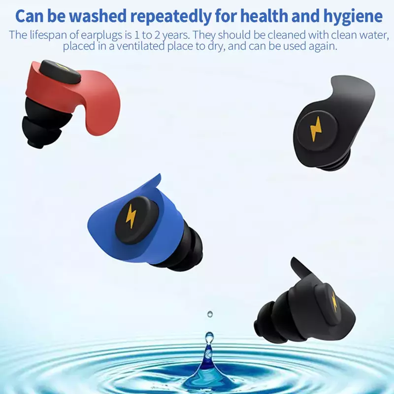 3 Colors Soundproof Tapones Oido Ruido Noise Reduction Filter Soft Memory Sponge Earplugs Sleeping Silicone Ear Plugs for Adults