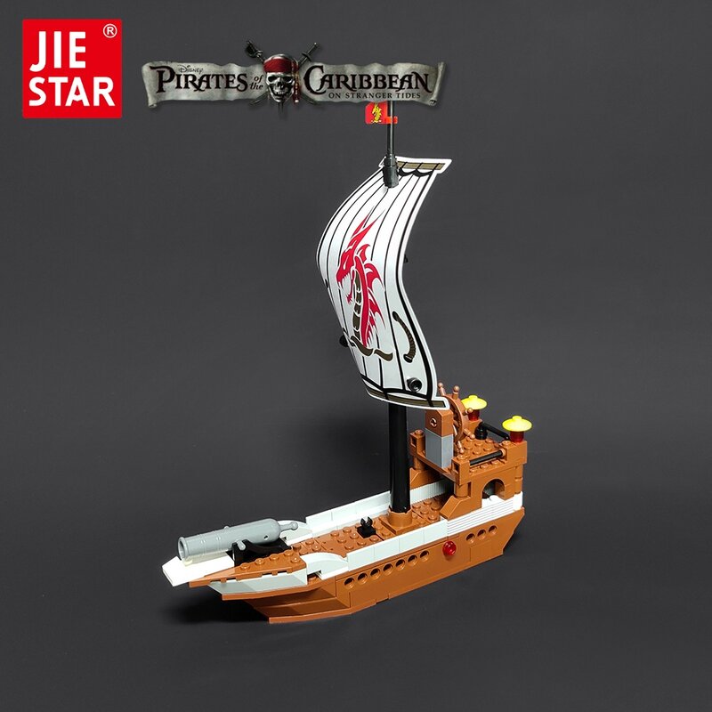 JIESTAR-Barco Pirata Super Brave, barco caribeans, Moc, bloques de construcción, modelo 167, 30002 piezas