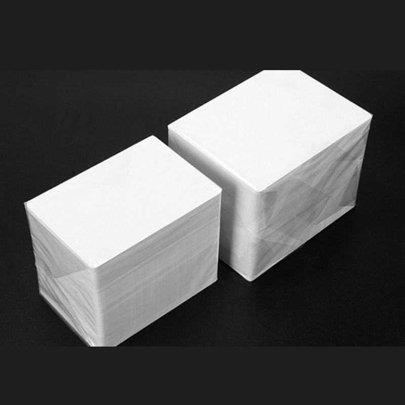 100Pcs Premium Weiße Leere Inkjet PVC ID Karten Weiß Kunststoff Doppelseitige Druck DIY ID Abzeichen Karten