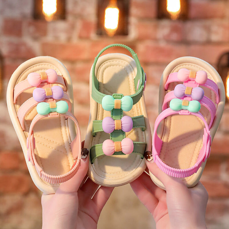 2022 novas meninas sandálias baotou sapatos de praia 2-6 anos de idade crianças antiderrapante fundo macio sandálias de verão antiderrapante