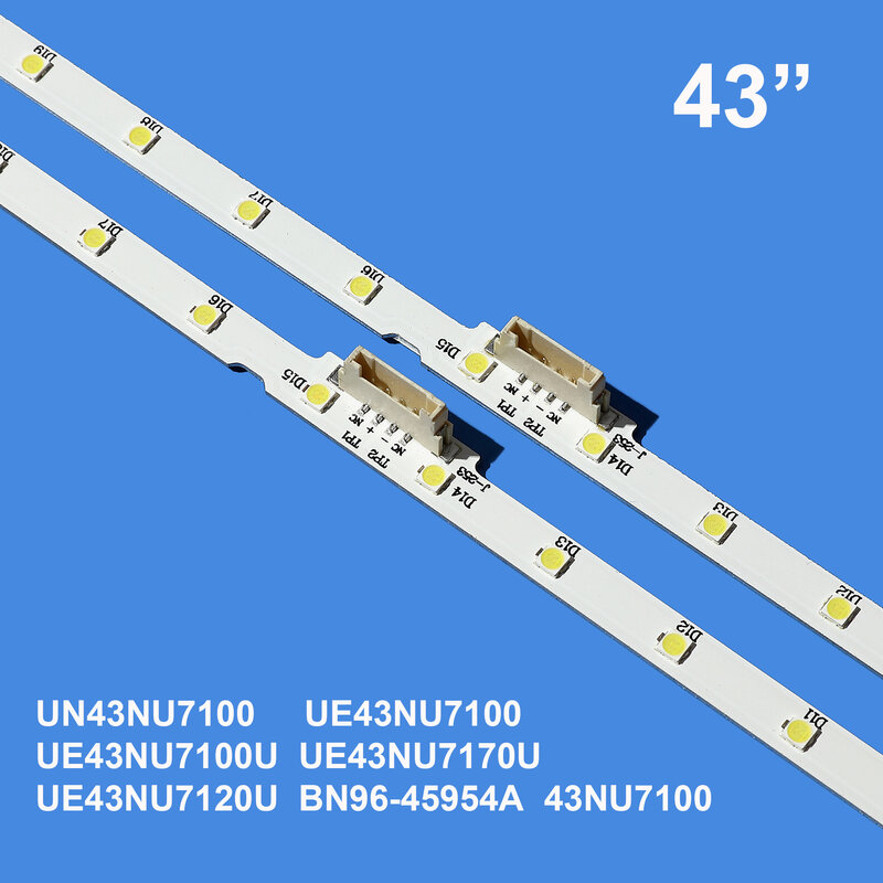 Tira de luces LED de retroiluminación, accesorio para Samsung UE43NU7100U aot_43 _ nu7100f UE43NU7120U UE43NU7170U BN96-45954A UE43NU7100, novedad de 100%, 2 unidades