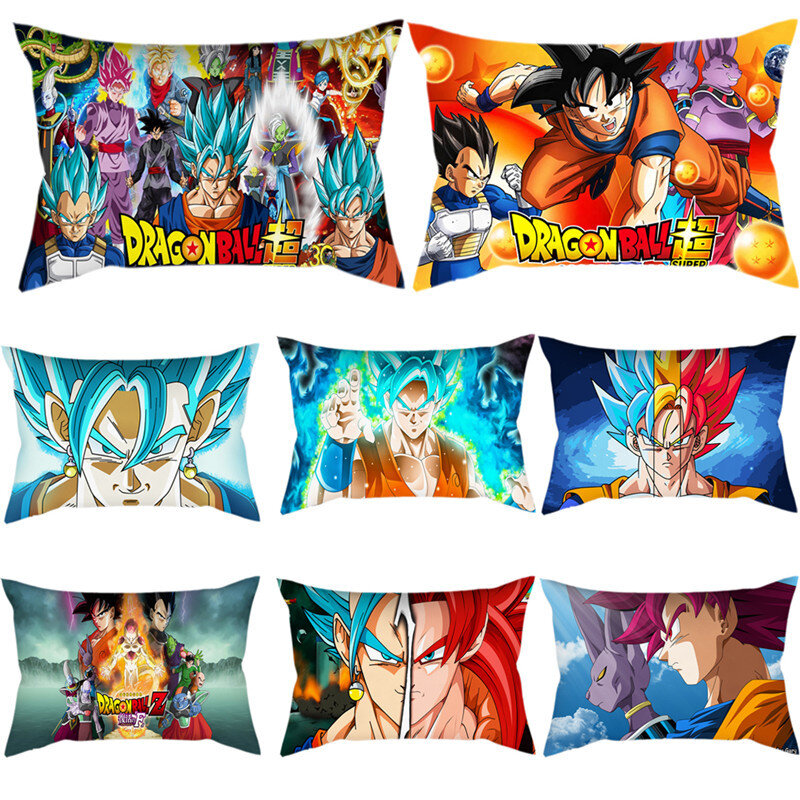 Funda de almohada con estampado de Anime Dragon Ball Z, Son Goku, Super Saiyan, Vegeta, para sala de estar, sofá, coche, decoración
