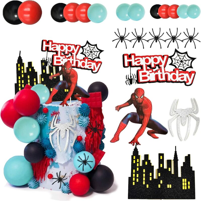 Disney-Adornos para pastel de Spiderman para niños, de Los Vengadores Superhéroes, Hulk, tema para niños, decoraciones torta de cumpleaños