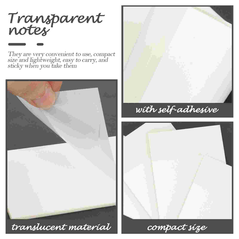 4 piezas de pegatinas de notas transparentes en forma de lágrima para estudiantes, Bloc de notas, suministros de oficina