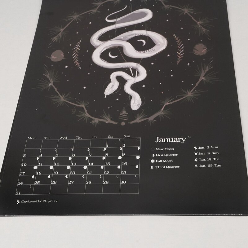 Calendario Lunar de Bosque Oscuro 2022, calendario de animales de bosque oscuro
