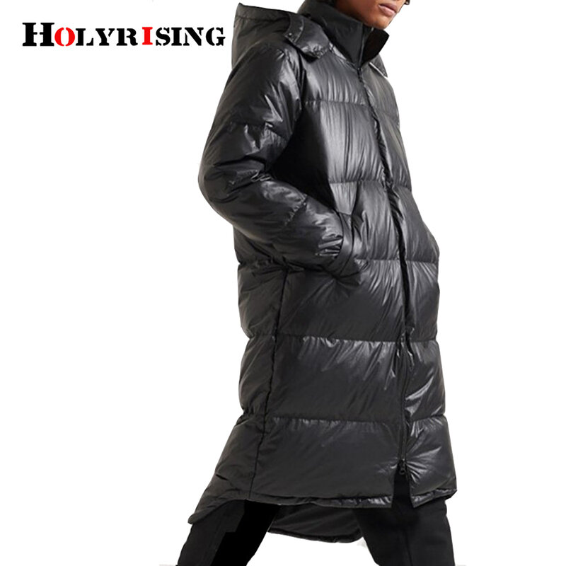 Holyrising-معطف طويل غير رسمي للرجال ، جاكيت سميك فضفاض كوري ، معطف من القطن ، موضة دافئة ، ملابس خروج