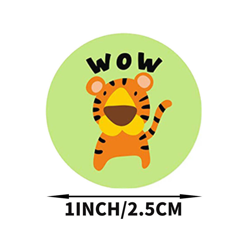 50-500 Buah Stiker Kartun Hewan Bulat Label Penyegelan Stiker Hadiah Guru Sekolah Label Stiker Mainan Klasik Anak-anak