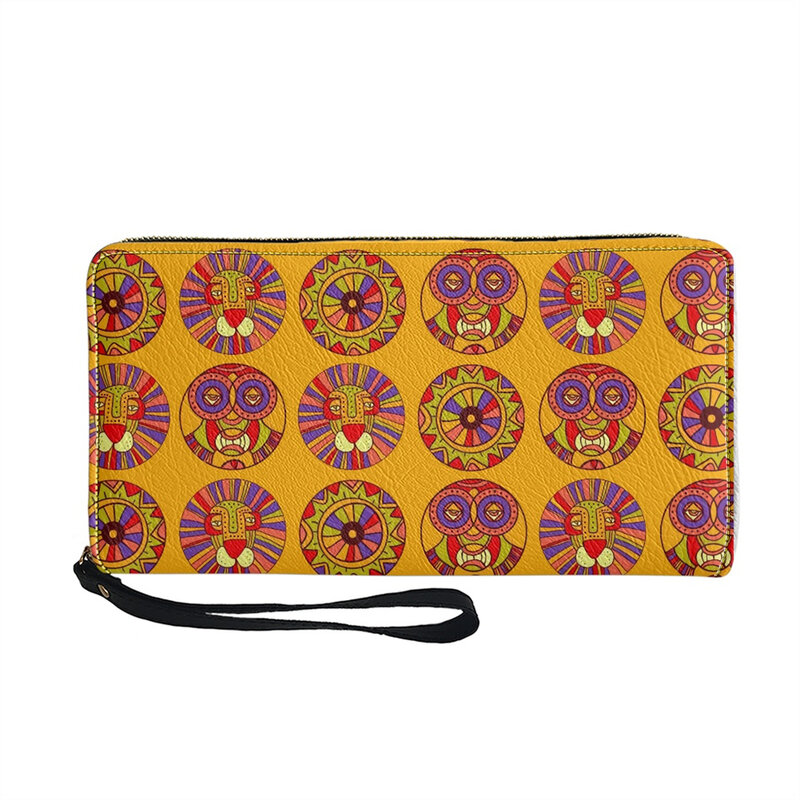 Portafogli con cerniera in pelle stampati su richiesta portafogli lunghi personalizzati per donna con stampa floreale in Costume tradizionale africano