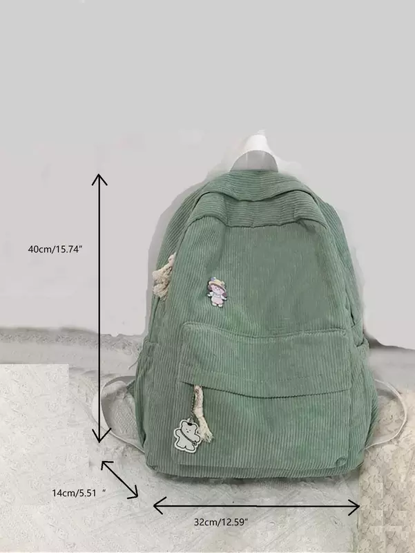 Large Capacity Badge Decor Backpack