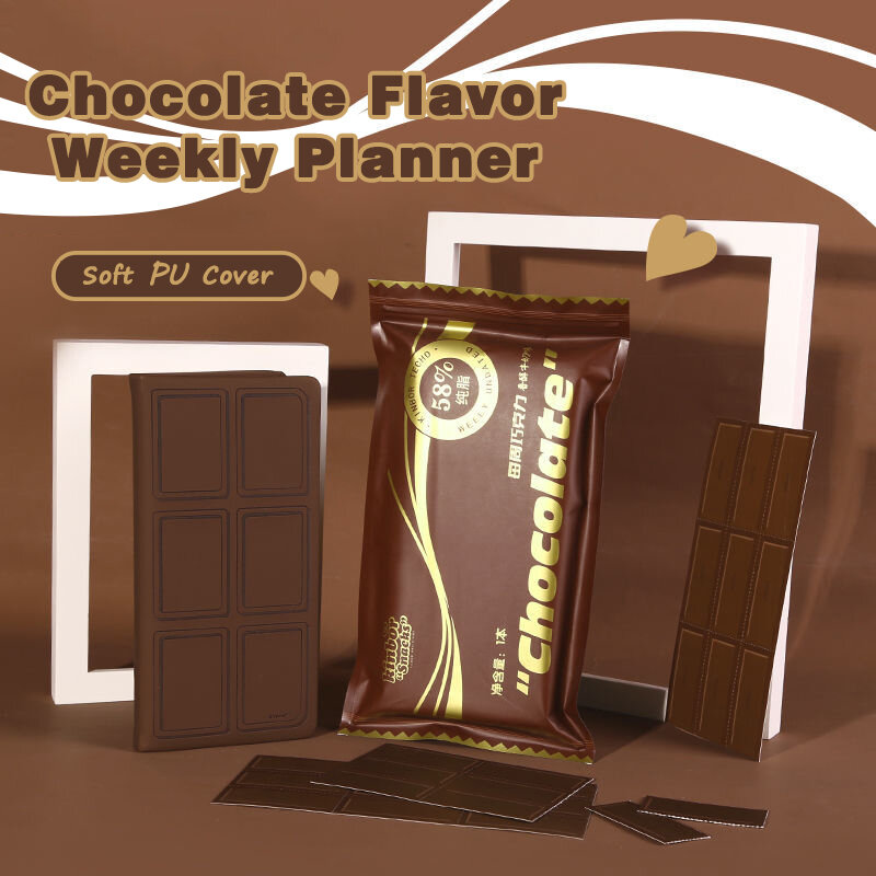 Prank chocolate planejador semanal, semana bonito planbook, agenda plano notebooks, presentes para estudantes, artigos de papelaria criativos material escolar