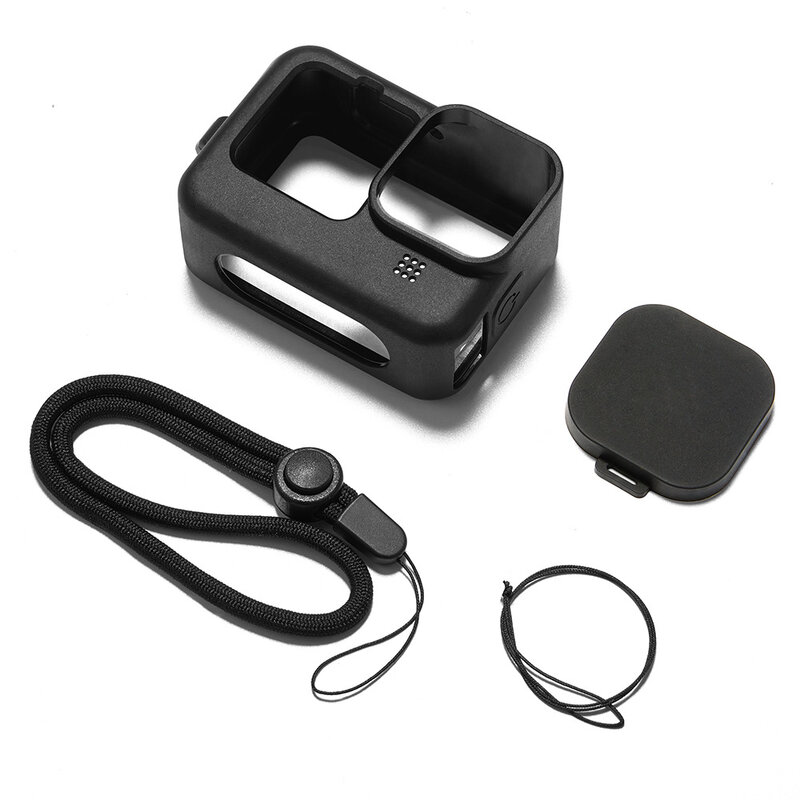 Sleeve Protective Housing Case for GoPro Hero 9 Hero 10 Black Silicone Housing Frame with Lanyard and Lens Cover Accessories