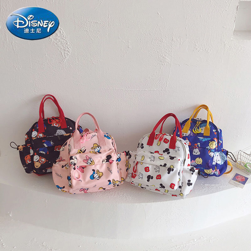 Disney 'S 2023กระเป๋าเป้สะพายหลังเด็กใหม่เด็กหญิงน่ารักการ์ตูน Mickey Mouse Minnie เด็กโรงเรียนกระเป๋าเป้น้ำห...