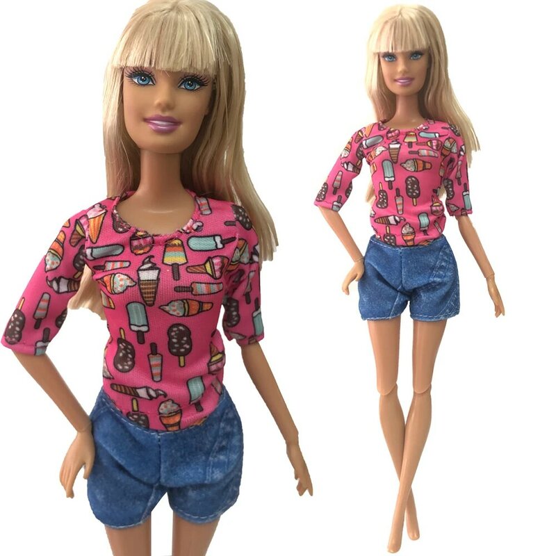 Nk oficial 1 conjunto roupas de moda roupas para barbie princesa boneca calças roupas para 1/6 bonecas casa menina boneca acessórios