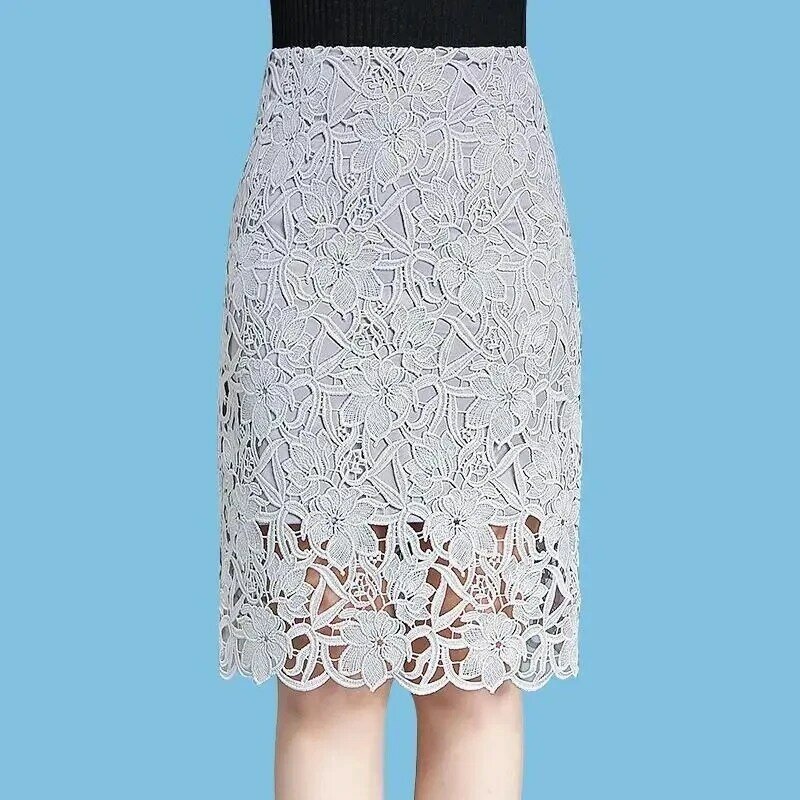 تنورة دانتيل نسائية منتصف الطول موضة صيف 2023 جديدة تنورة على شكل حرف a تنورة على الورك تنورة تنحيف عالية الخصر تنورة نسائية Faldas Mujer Moda
