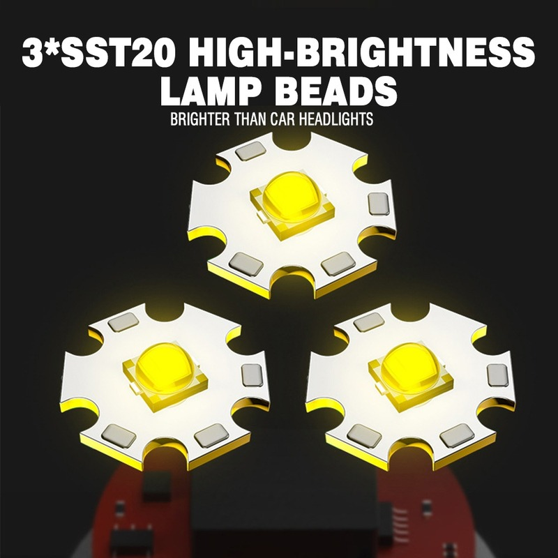 Sạc Đèn Pin LED Mini Móc Khóa Cổng Usb 5000 Lumens Đèn LED IPX8 Bỏ Túi Đèn Pin Đèn SST20 Bấc Đèn Cắm Trại