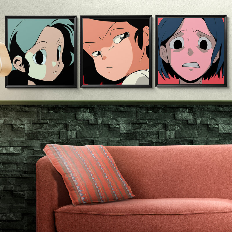 Nordic moderno e minimalista japonês animação aokizy moda tendência arte da parede pintura da lona cartazes para sala de crianças decoração casa
