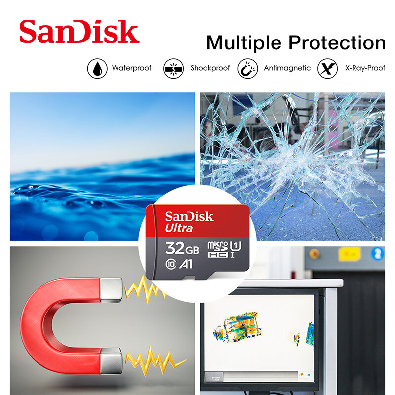 SanDisk карта памяти Micro sd, класс 10, 120 ГБ, ГБ, 64 ГБ