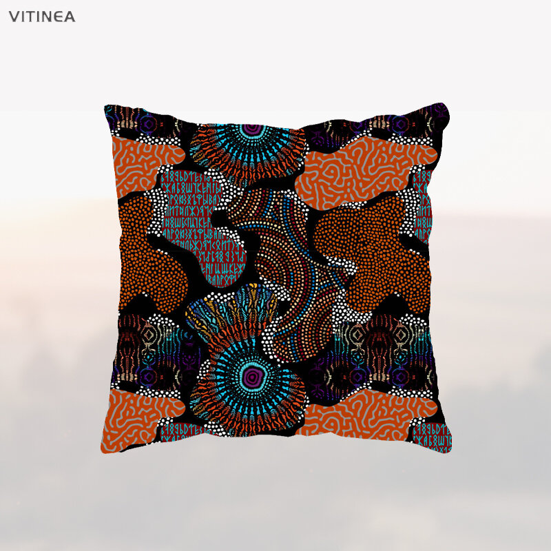 Funda de cojín para decoración del hogar, ropa de cama estampada aborigen, funda de almohada decorativa para sofá y coche, B16