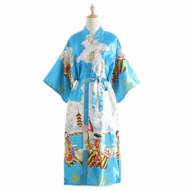 Vrouwen Zijde Satijn Lange Bruid Bruidsmeisje Robe Kimono Feminino Bad Grote Maat Peignoir Femme Sexy Badjas Strand Poncho
