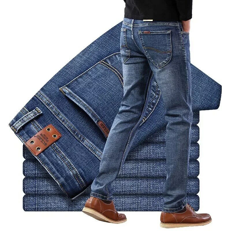 2022 neue Sulee Top Marke Business Jeans Stretch Dünne Denim Hosen männer Casual Voll Casual Jeans
