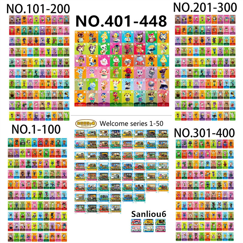 Mini tarjetas NFC para NS Switch ACNH, serie 1 + 2 + 3 + 4 + 5 + Welcome50 + San6 Animal croxing, etiquetas Ntag215, buena impresión, 504 piezas
