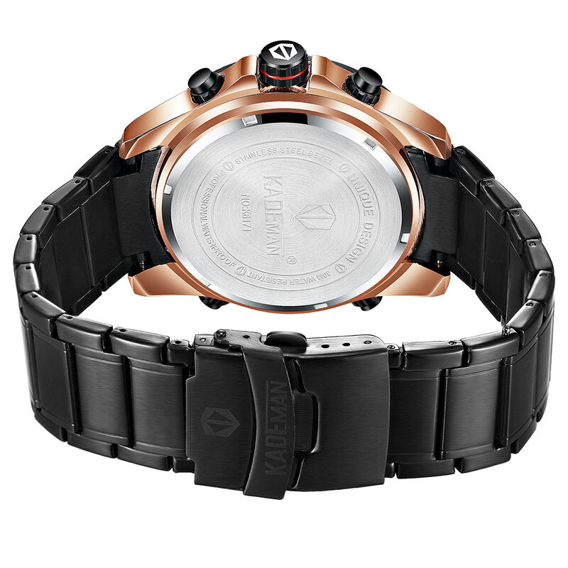 Jam Tangan Pria LED Dual Display 2 Waktu Zoon Kalender Stopwatch Jam Tangan Olahraga Multifungsi Tahan Air untuk Pria Siswa Pria K6171