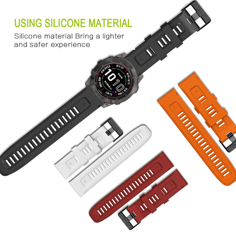 26 22Mm Siliconen Quick Release Horlogeband Bandjes Voor Garmin Fenix 7 7X 6 6X Pro 5 5X Epix 935 945 Smart Horloge Easyfit Pols Bands