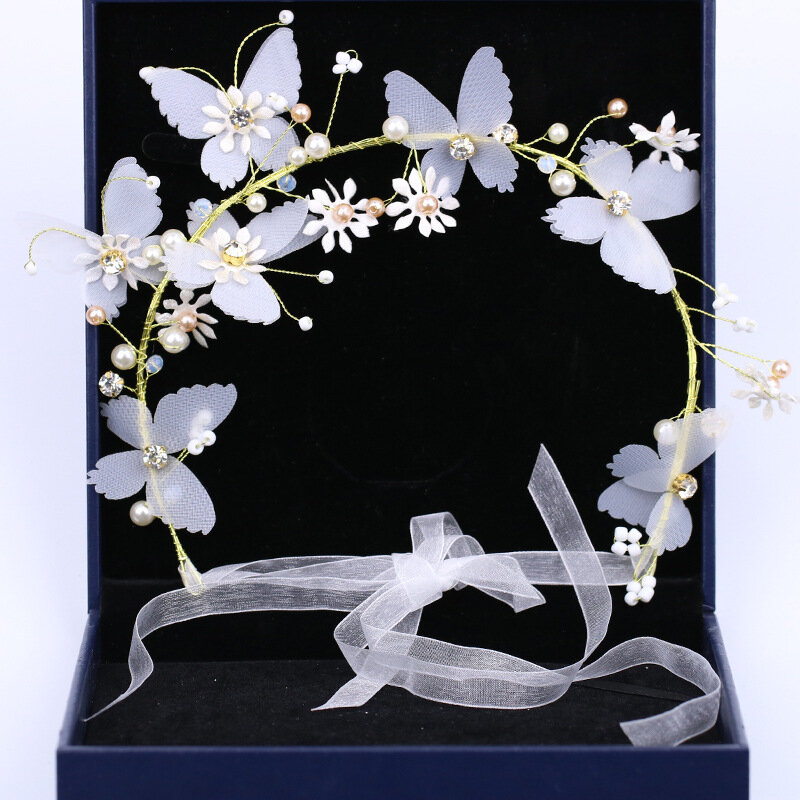 Accesorios para el cabello de flores y mariposas, tocado de corona nupcial para boda, novedad